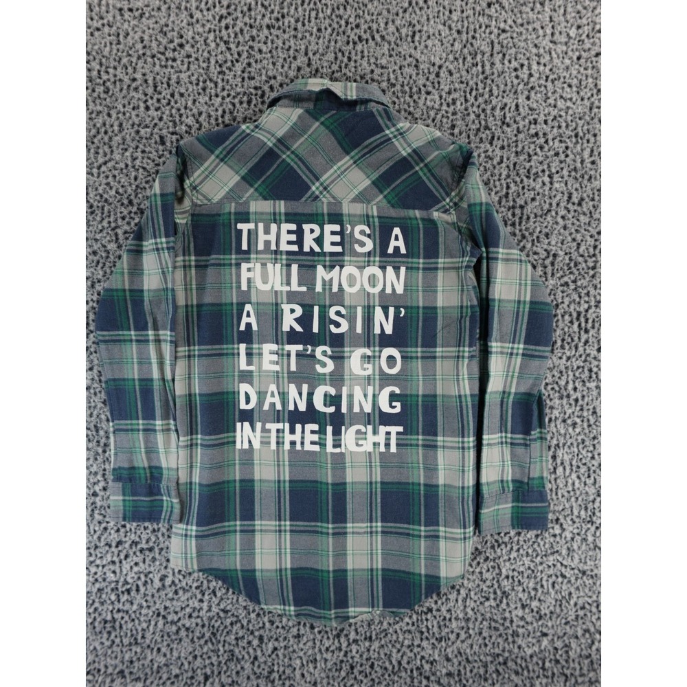 Gypsy Warrior Plaid Graphic Print Button Down Top Size XSā